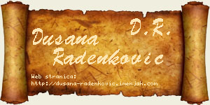 Dušana Radenković vizit kartica